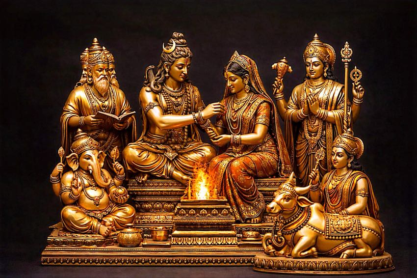 SHIVA PARVATI KALYANAM (CELESTIAL WEDDING CEREMONY OF SHIVA AND PARVATI)